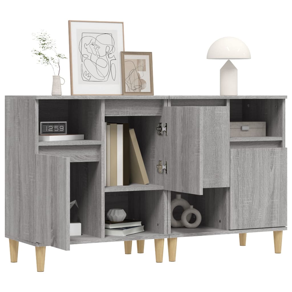 Aparadores 2 Uds Madera Contrachapada Gris Sonoma 60x35x70 Cm_3