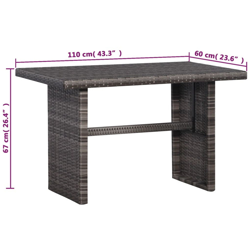 Vidaxl Set Mesa Y Sillas Jardín 3 Pzas Y Cojines Ratán Sintético Gris_5