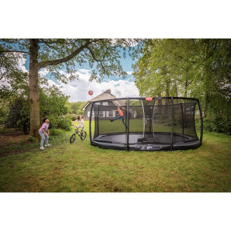 Cama Elastica Berg Inground Grand Champion 520 + Red Deluxe Verde Safety Net Deluxe.