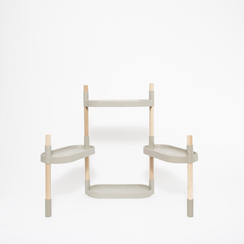 Soporte Modular Citysens De 4 Bandejas Gris Claro, Con 2 Plantas De Regalo_5