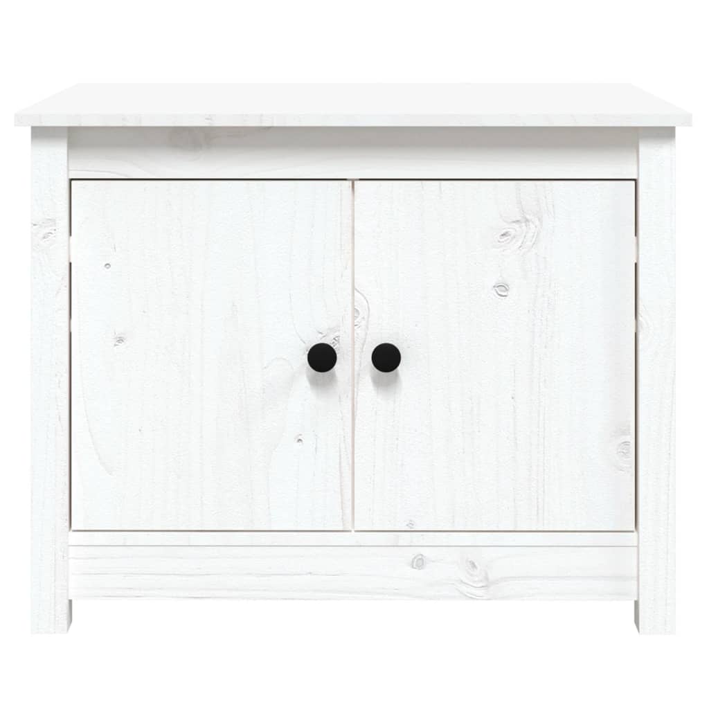 Mesa De Centro De Madera Maciza De Pino Blanco 71x49x55 Cm_4