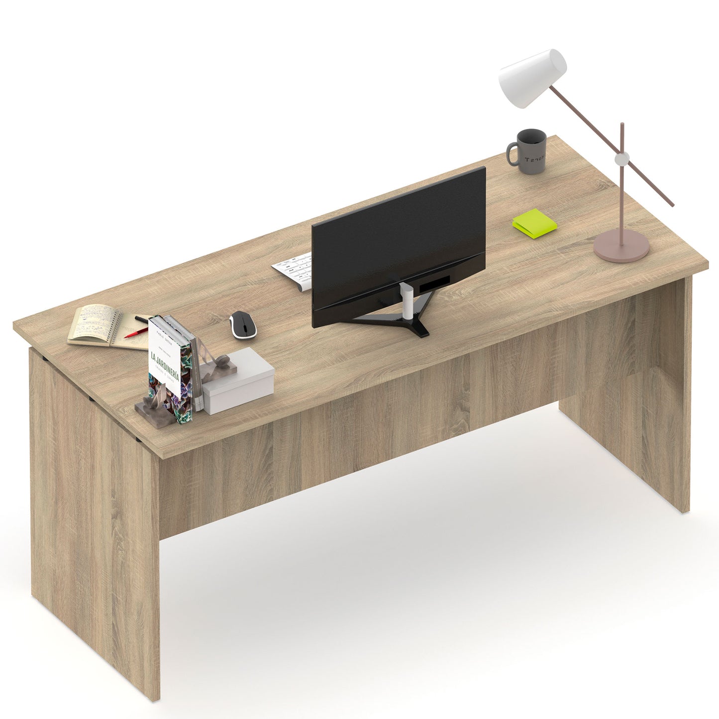 Escritorio, Mesa De Ordenador Oficina, Estudio 76 X 155 X 68 Cm, Despacho, Habitación, Desk, Briebe, Zenith, Madera