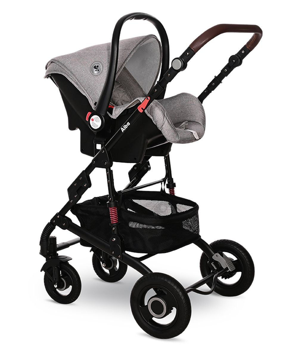 Carrito De Bebé Trío Convertible Alba Premium Opaline Grey_4