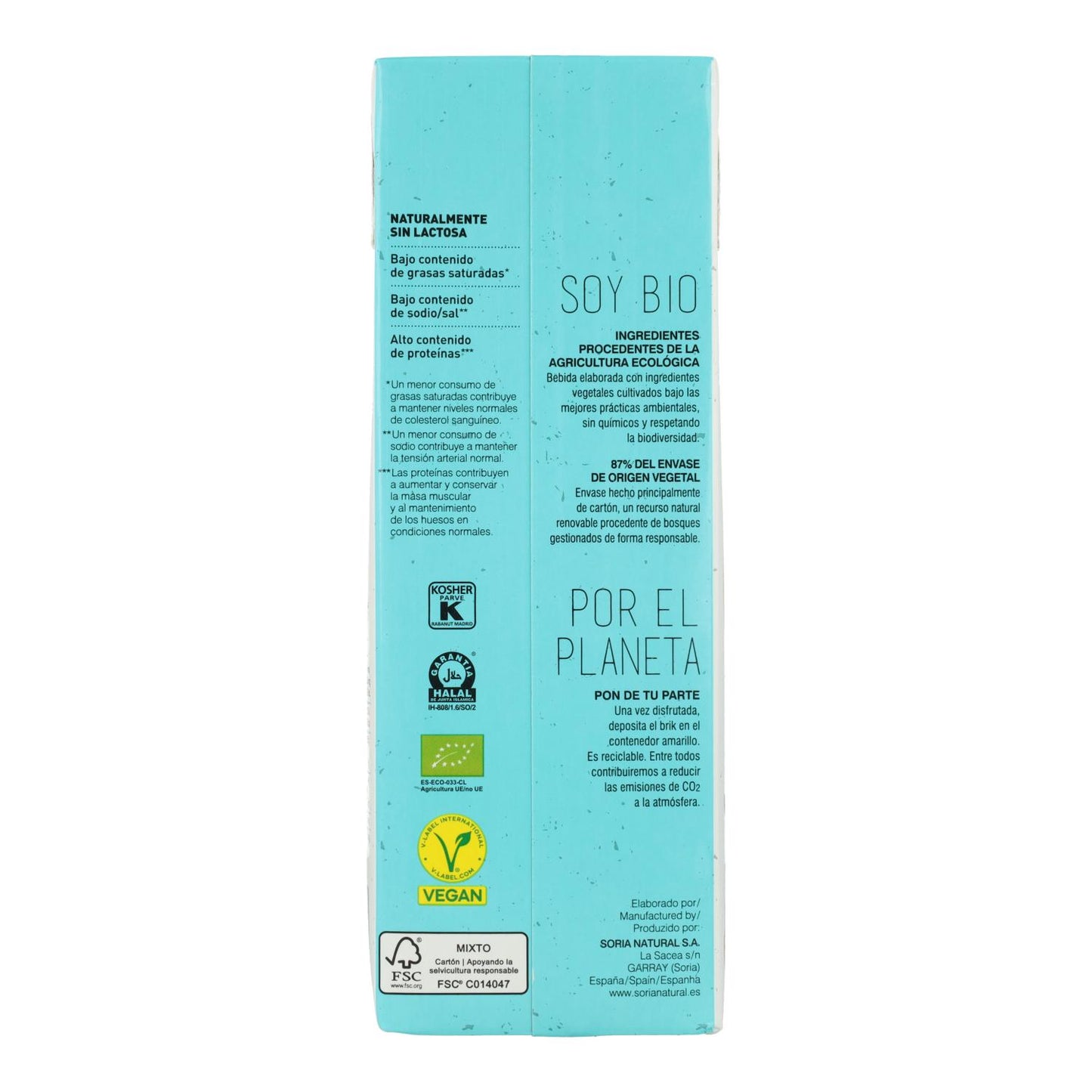 Pack 6 L Bebida de soja ECO Soria Natural 1L