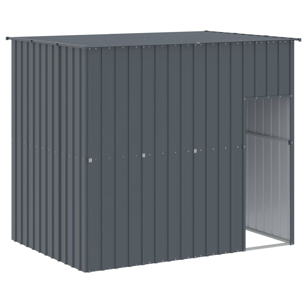 Caseta Perros Con Corral Acero Galvanizado Gris 214x1273x181 Cm_5