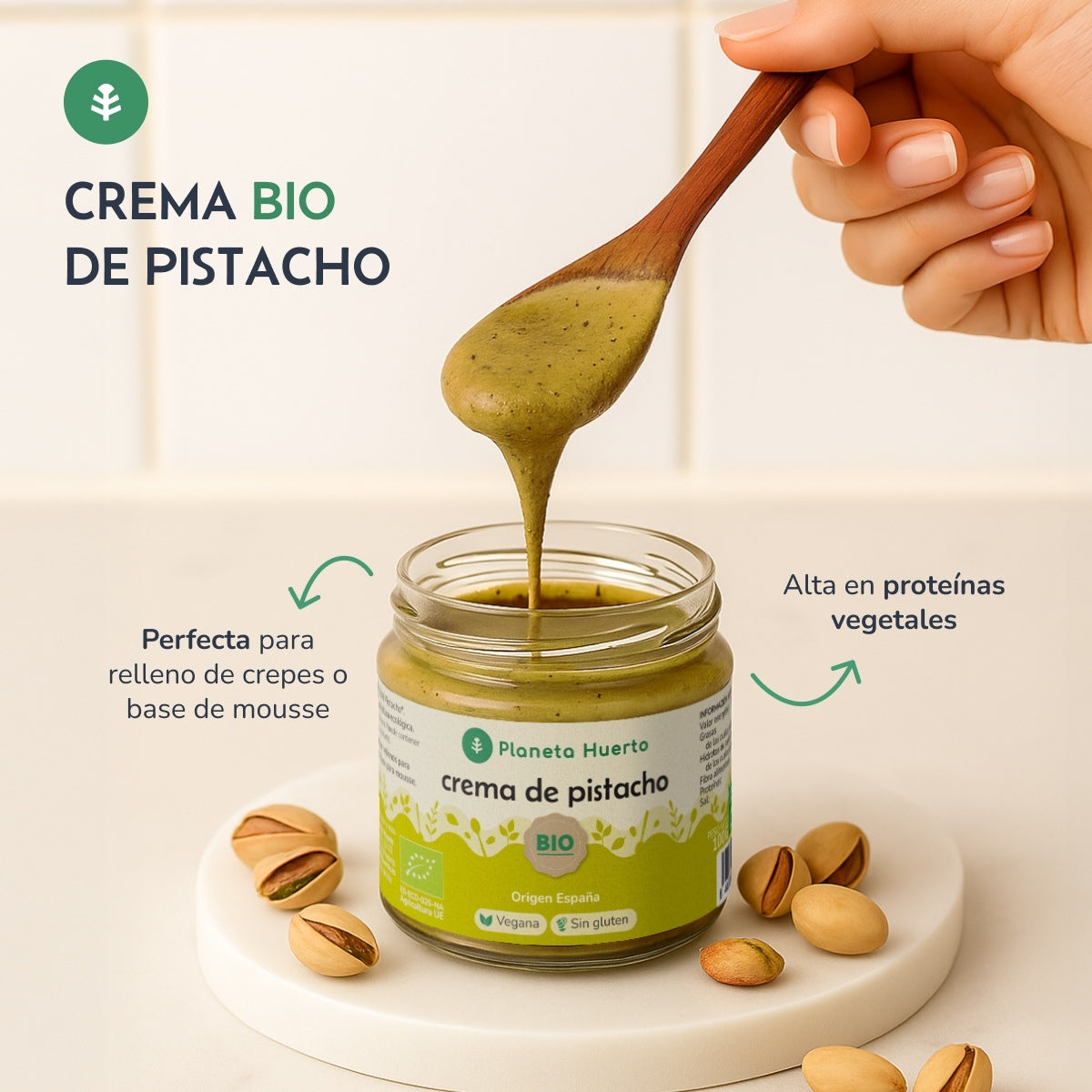 Crema de Pistacho 100% ECO Planeta Huerto 100 g