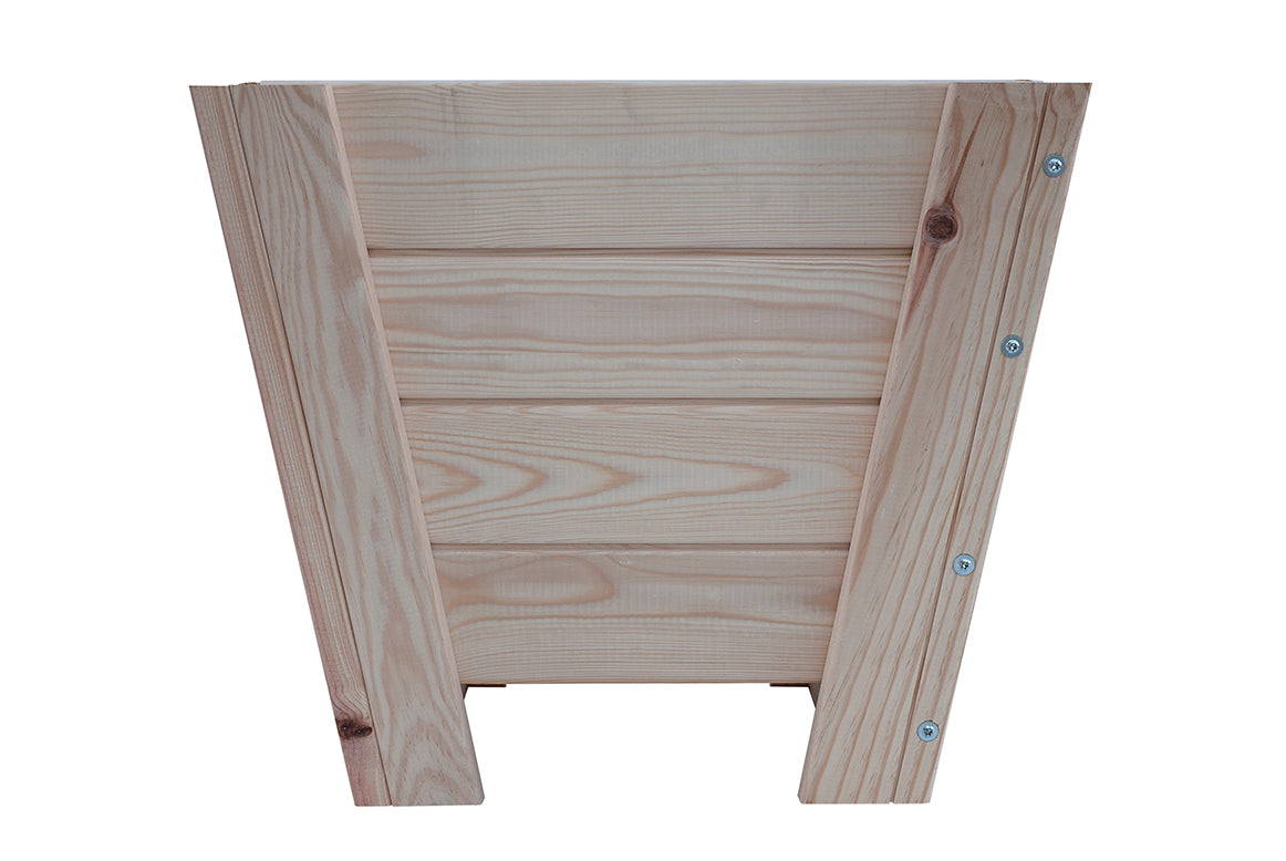 Macetero Abril Cuadrado De Madera Natural De 60 X 60 X 52 Cm 10° 90l, Para Interior, Incluye Bolsa Geotextil.._2