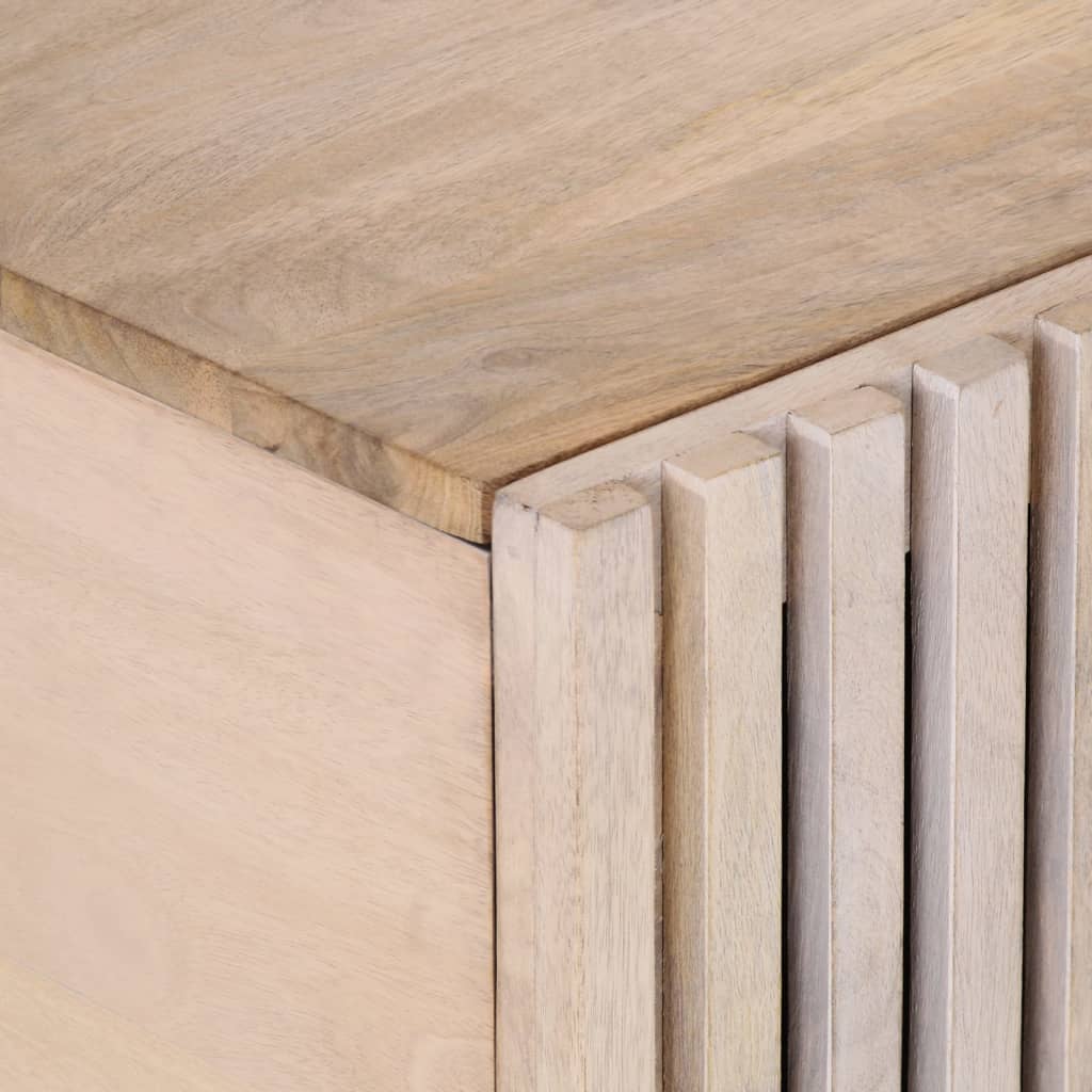 Mesa De Centro De Madera Maciza Mango Blanco 100x55x40 Cm_4