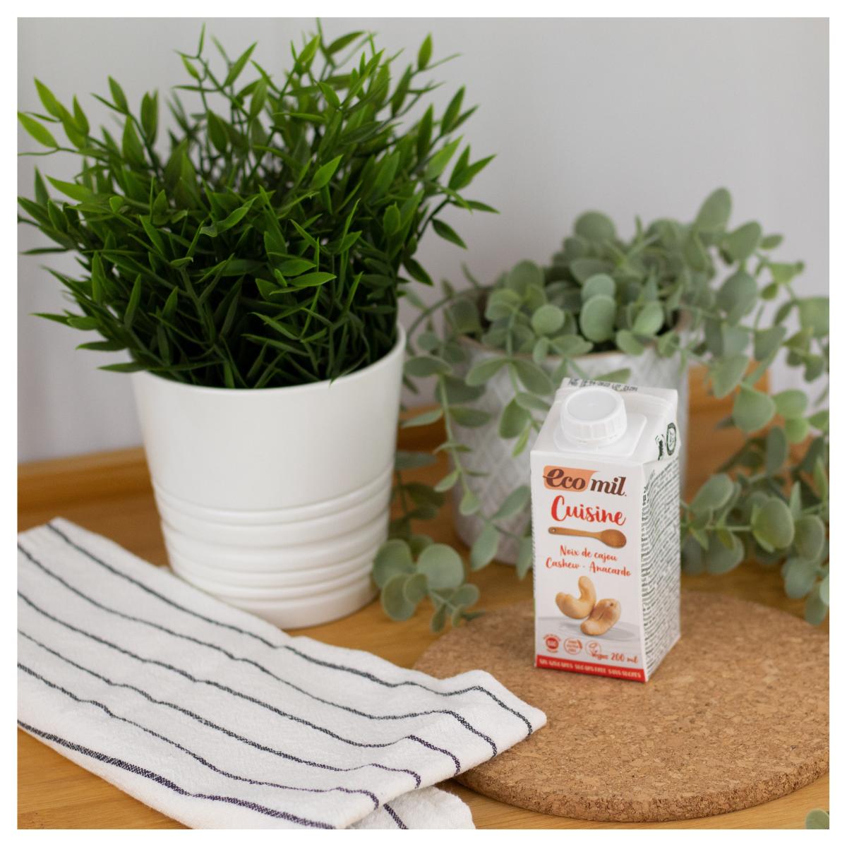 Crema Vegetal de Anacardo sin azúcar Bio Cuisine Ecomil 200 ml