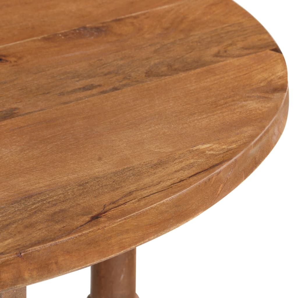 Mesa De Comedor Redonda De Madera Maciza De Mango 110x76 Cm_4