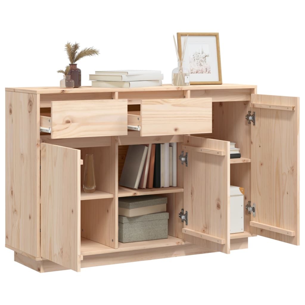 Aparador De Madera Maciza De Pino 110x34x75 Cm_3