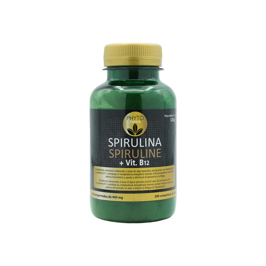 PHYTOFARMA Spirulina + vitamina B12 300 comprimidos 400 mg