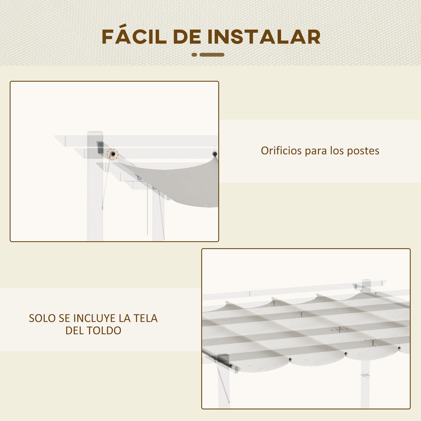 Outsunny Conjunto De Pérgola Incluye 1 Pérgola De Jardín Y 1 Cubierta_5