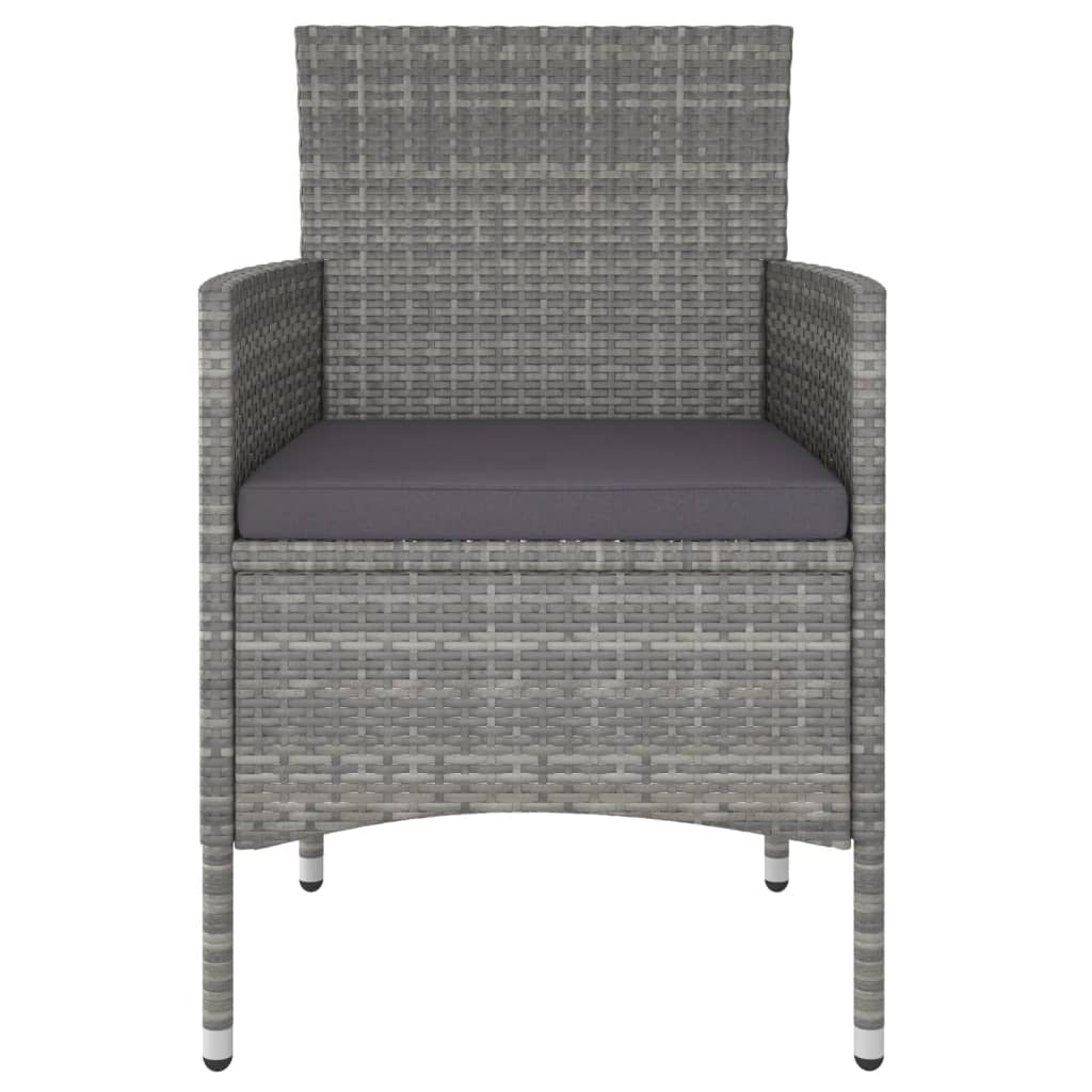 Vidaxl Set Comedor Jardín 5 Pzas Ratán Sintético Vidrio Templado Gris_5