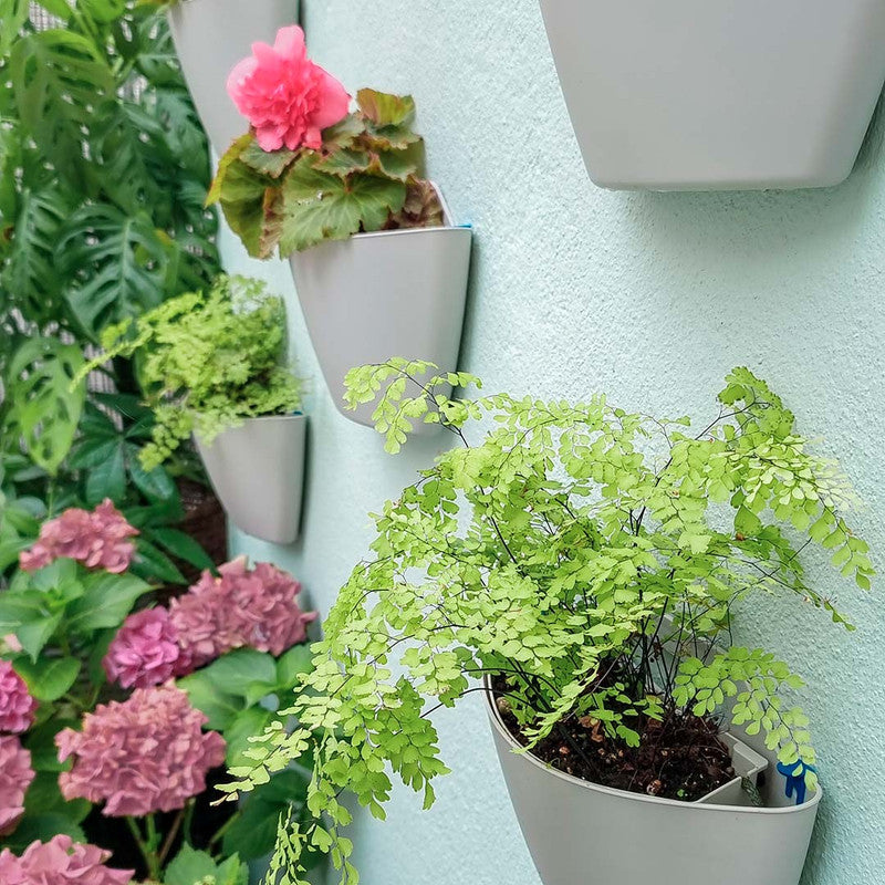 Jardín Vertical Modular Citysens Con Riego Automático De 3 Maceteros – Gris Claro, Polipropileno 100% Reciclado