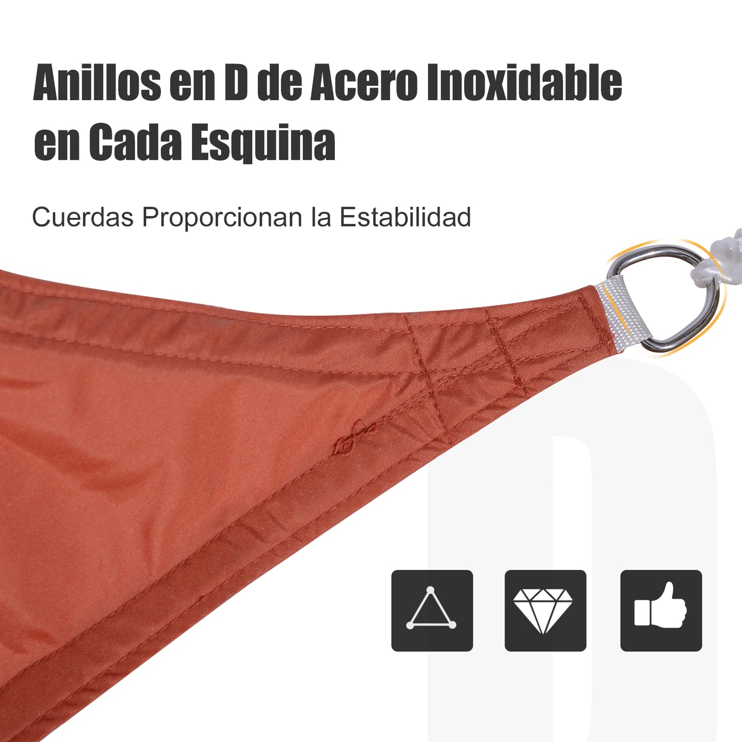Outsunny Toldo De Vela Rectangular Para Jardín Y Exterior Repelente Al Agua_5