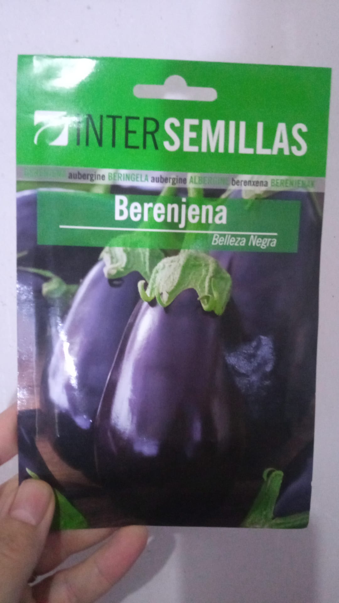 Sobre De Semillas De Berenjana Belleza Negra Redonda