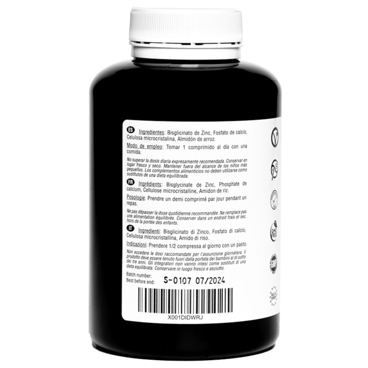 Zinc 25 mg Bisglicinato 400 comprimidos veganos Hivital
