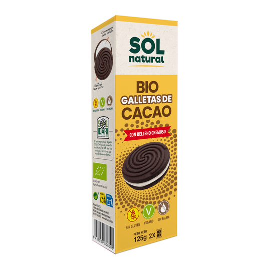 Galletas de Cacao con relleno cremoso BIO Sol Natural 125 g