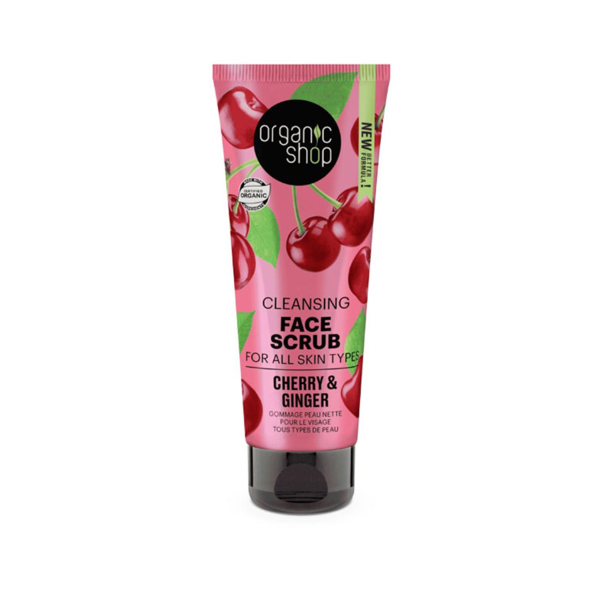 Peeling facial limpiador gengibre y cerezas, Organic Shop 75 ml