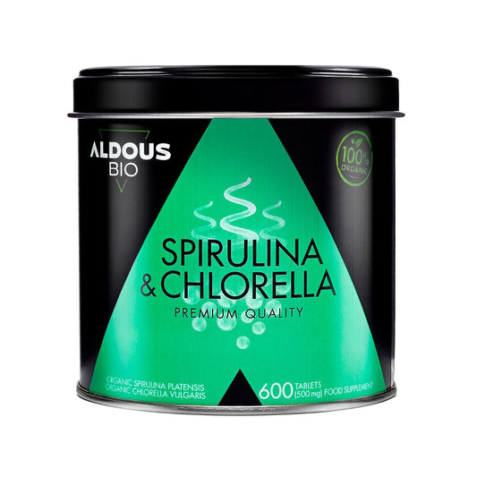 Mix de Espirulina y Chlorella Ecológica, 600 comp. Aldous Bio