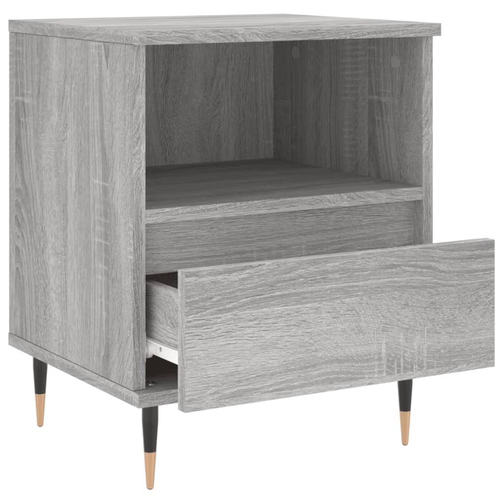 Mesita De Noche Madera De Ingeniería Gris Sonoma 40x35x50 Cm_4