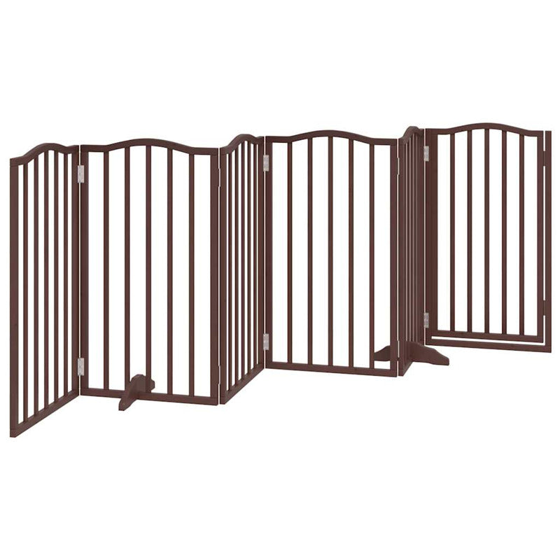 Vidaxl Puerta Para Perros Plegable 6 Paneles Álamo Marrón Roble 300 Cm_5