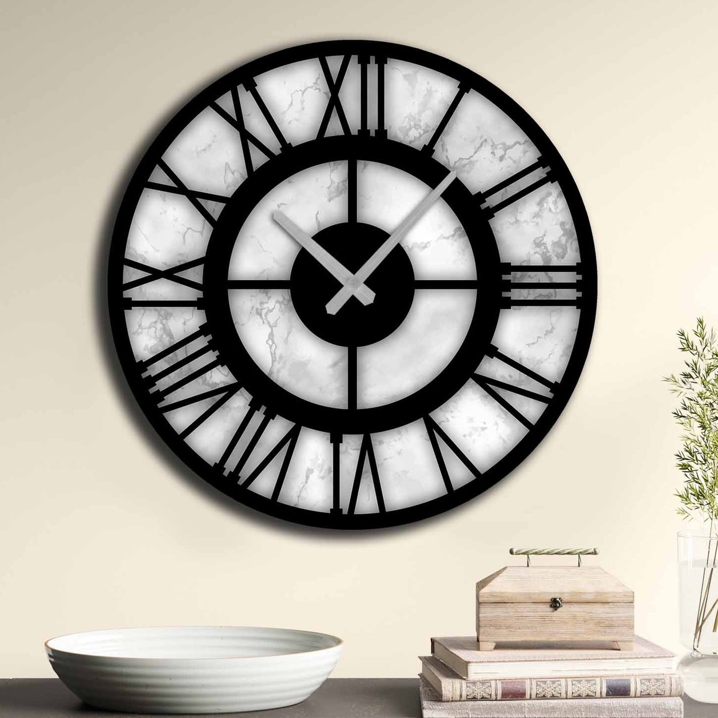 Reloj Mdf Decorativo Estilo Mármol