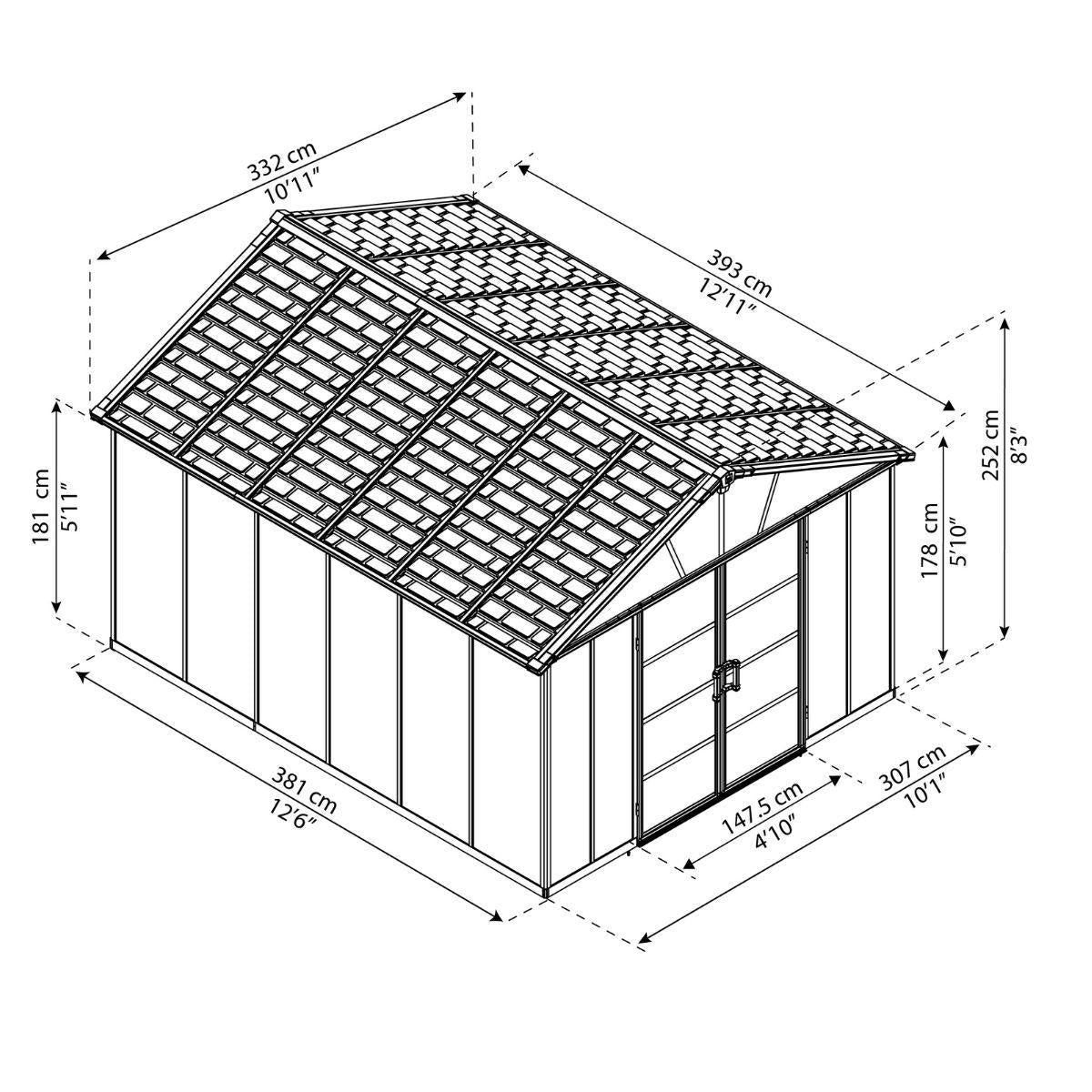 Caseta de jardín Yukon 395x332x252 cm Canopia by Palram