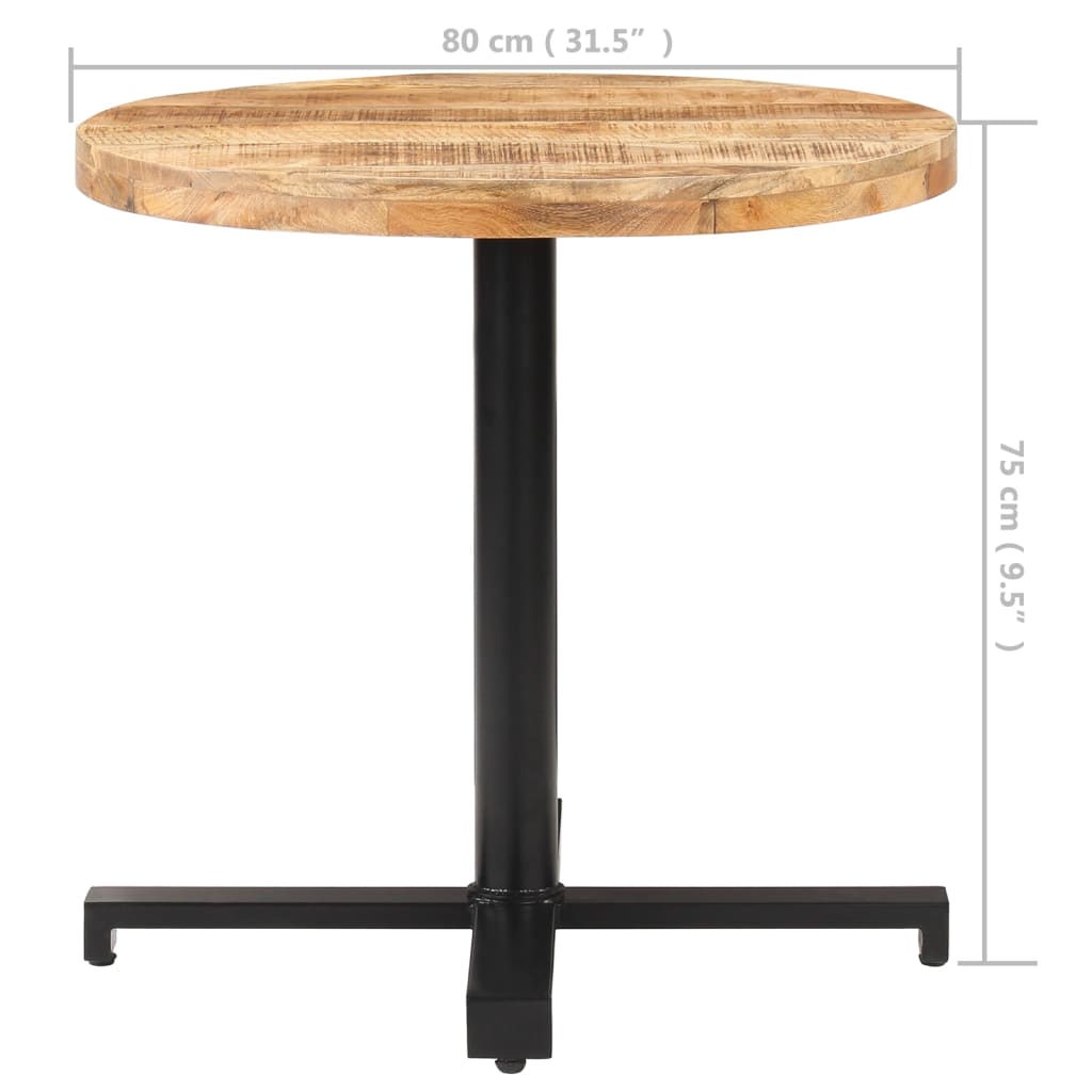 Mesa De Bistró Redonda Madera De Mango Rugosa Ø80x75 Cm_4