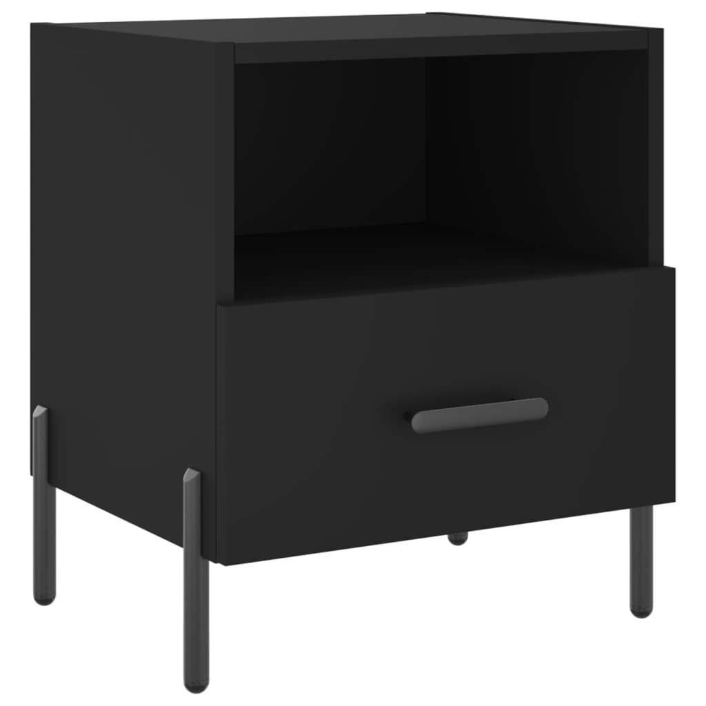 Mesitas De Noche 2 Uds Madera Ingeniería Negro 40x35x47,5 Cm_4