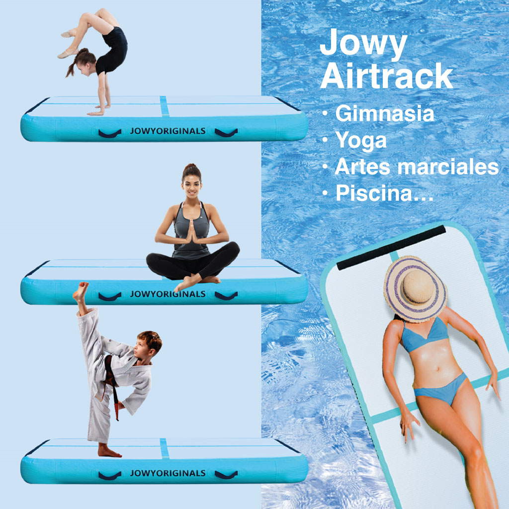 Jowy Airtrack 200x100x20cm Colchoneta Inflable, Color Azul_5