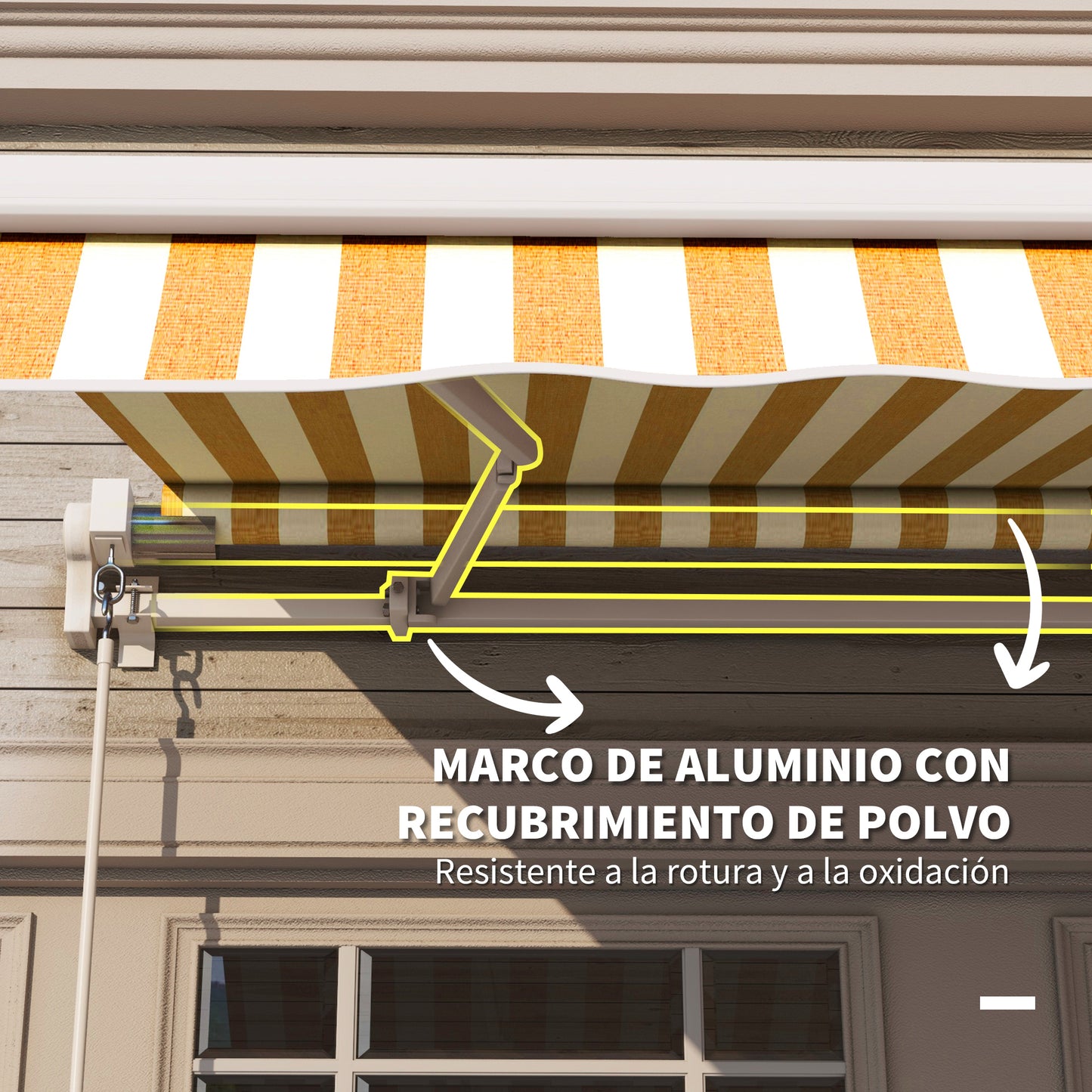 Outsunny Toldo Manual Retráctil Plegable Con Manivela Exterior 295x245cm Naranja_5