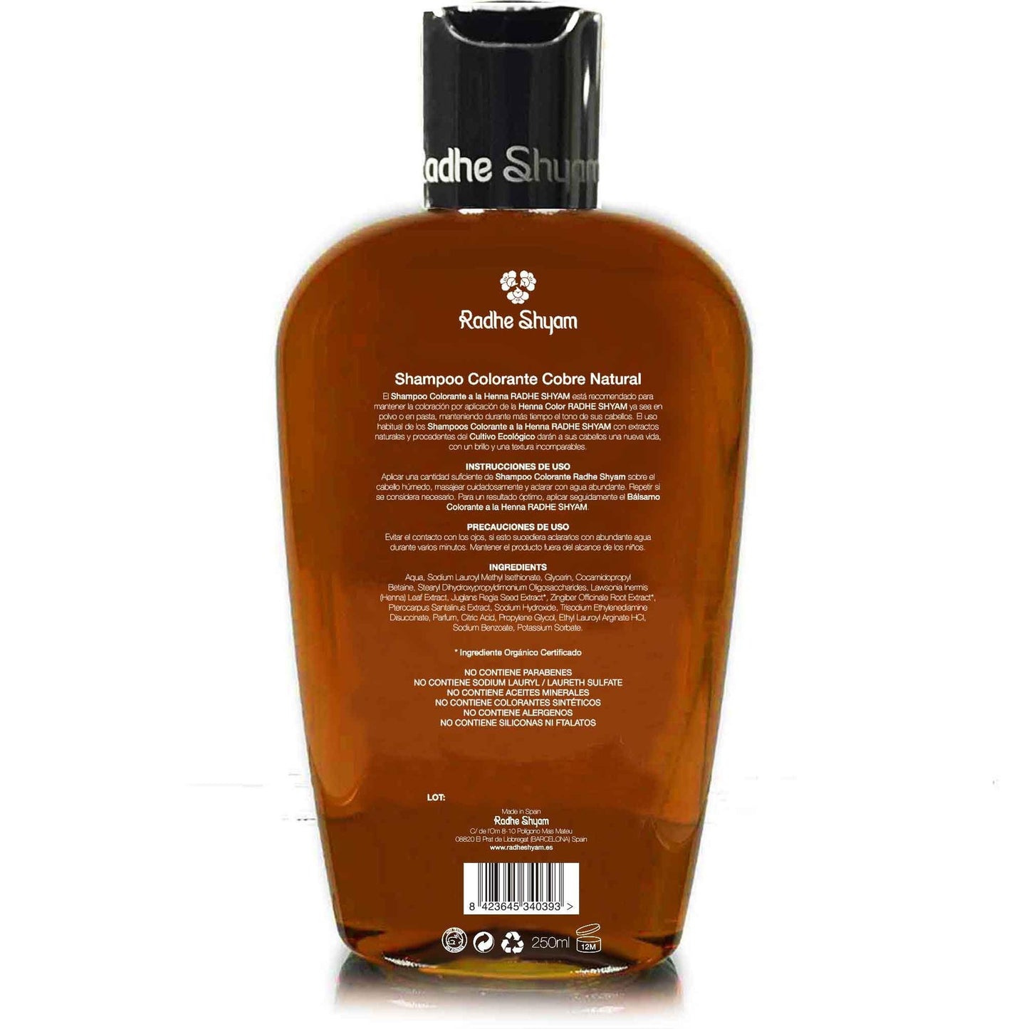 Shampoo Cobre Color Henna Radhe Shyam 250 ml