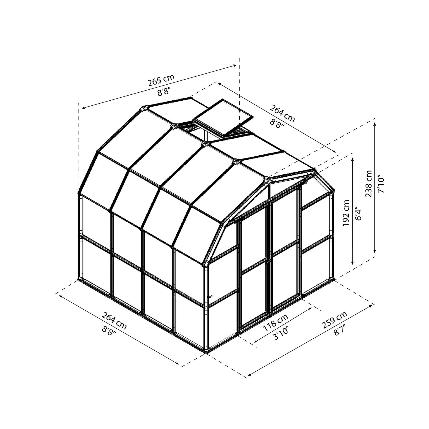 Invernadero Grand Gardener 264x265 cm
