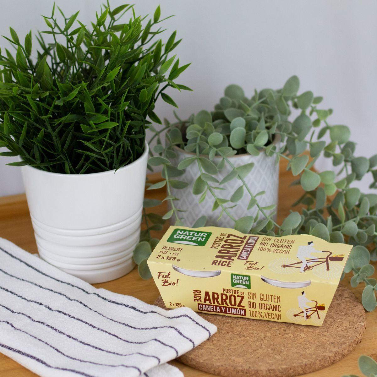 Postre de Arroz Canela Limón NaturGreen, 2 X 125 g
