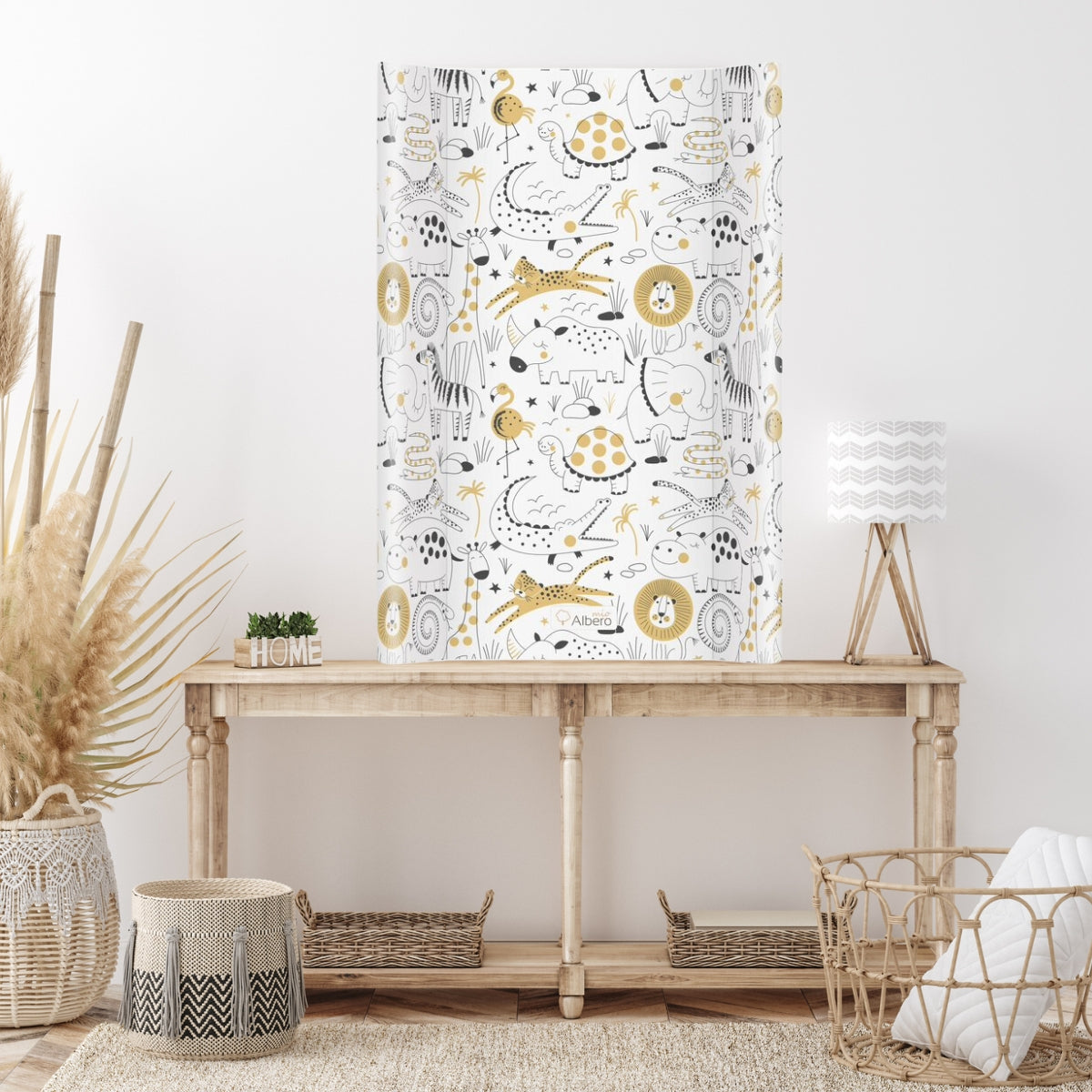 Cambiador Base Rígida Para Cuna 70x47 Nubes Rosa