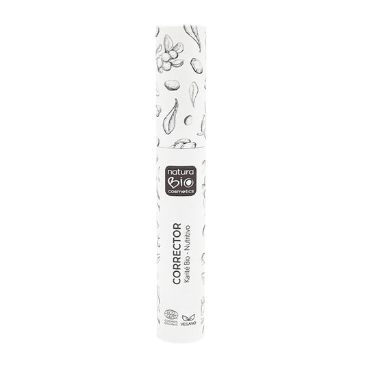 Corrector Líquido 01 Marfil Cíes, Acabado Suave y Saludable, Con Ácido Hialurónico y Manteca de Karité, NaturaBIO Cosmetics, 8ml