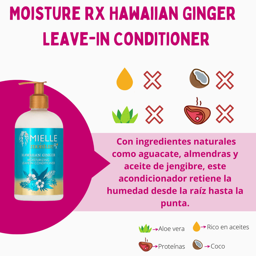 Acondicionador Leave-in Hidratante Moisture Rx Hawaiian Ginger Mielle Organics 355ml_1