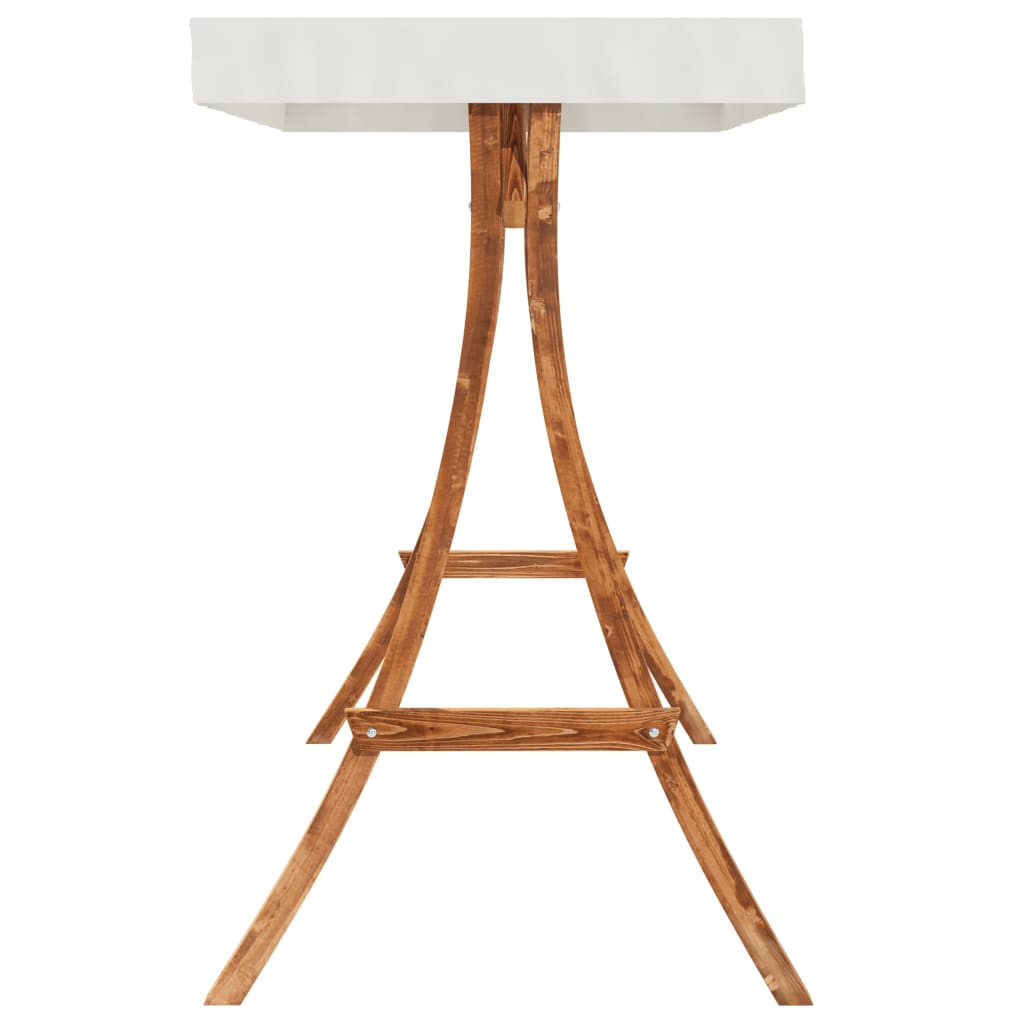 Columpio Con Cojín Y Toldo Madera Maciza De Abeto_5