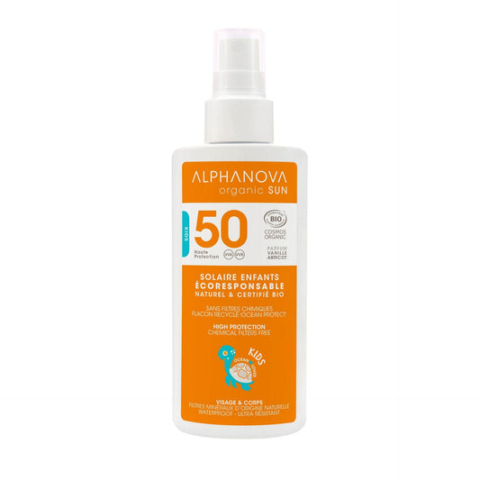 Protector Solar SPF 50 Niños Alphanova 125 ml. Envase reciclado
