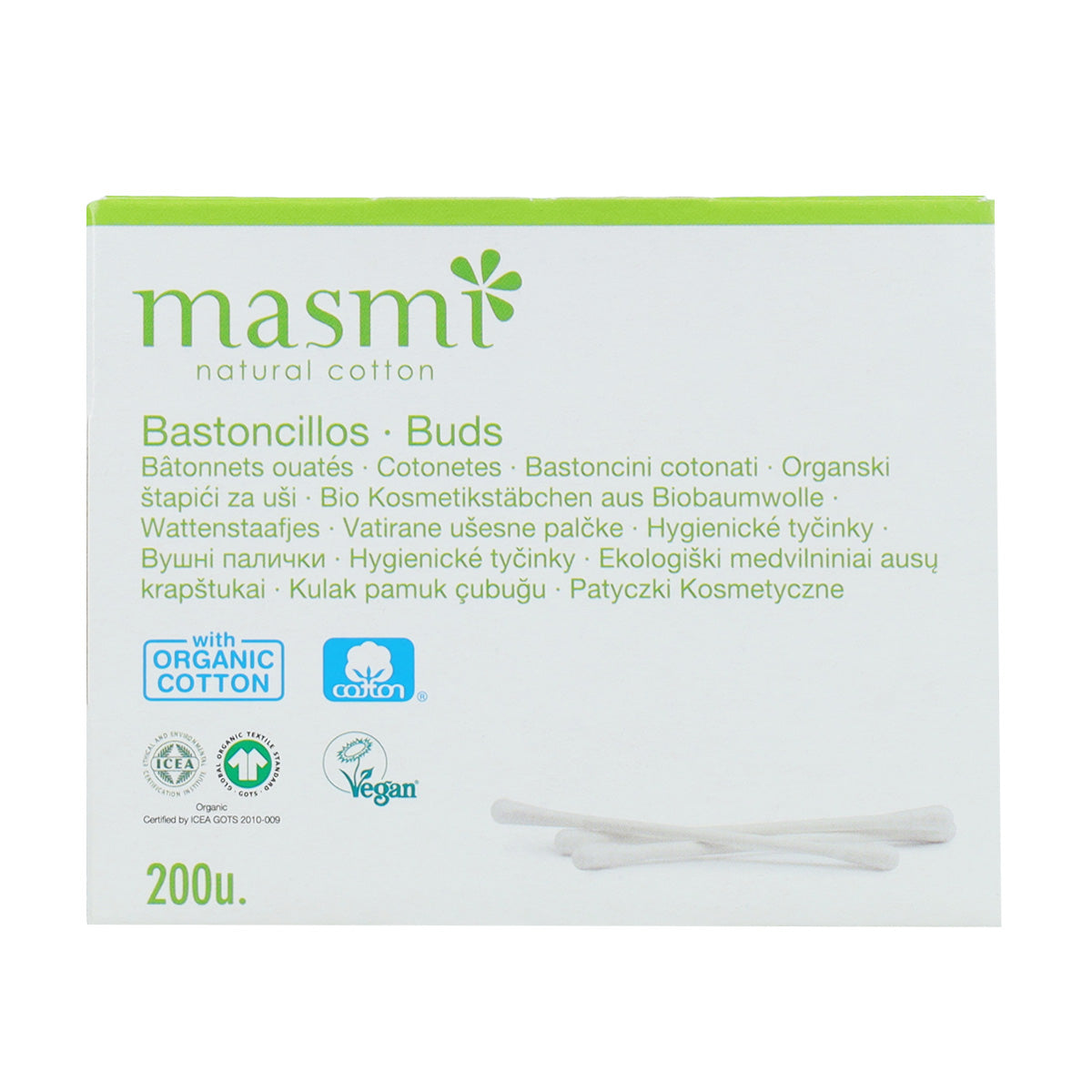Bastoncillos de algodón ECO y stick de papel Masmi 200 ud