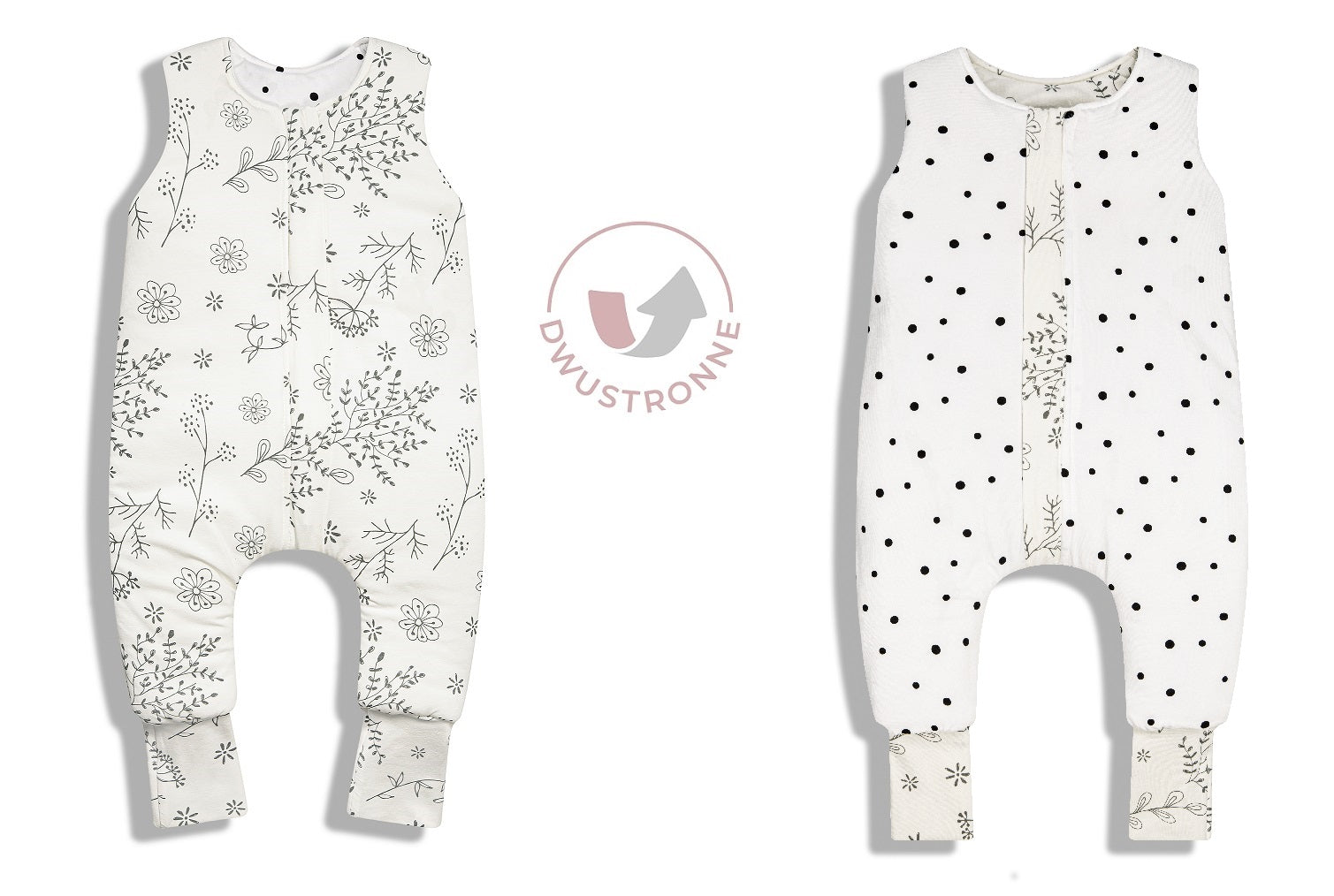 Saco De Dormir Con Pies Reversible T-xs Jersey Algodón Dots-bloom