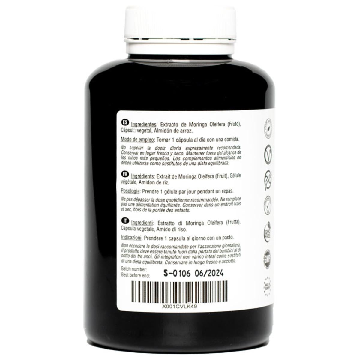 Moringa oleifera 6000 mg 180 cápsulas veganas Hivital