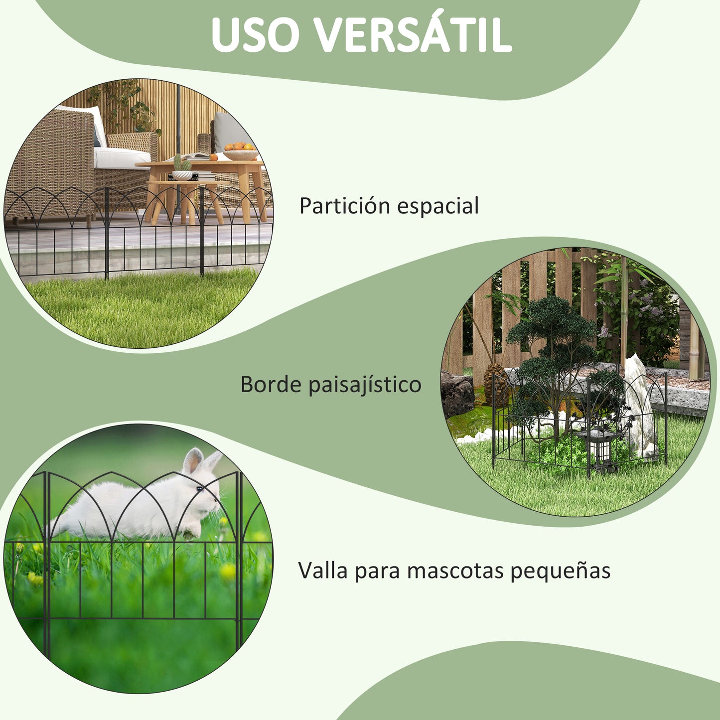 Outsunny Vallas De Jardín 205x45,5 Cm De Metal Combinación Libre Negro_5