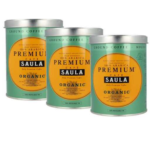 Pack x 3 café Saula Premium Organic Molido 250g