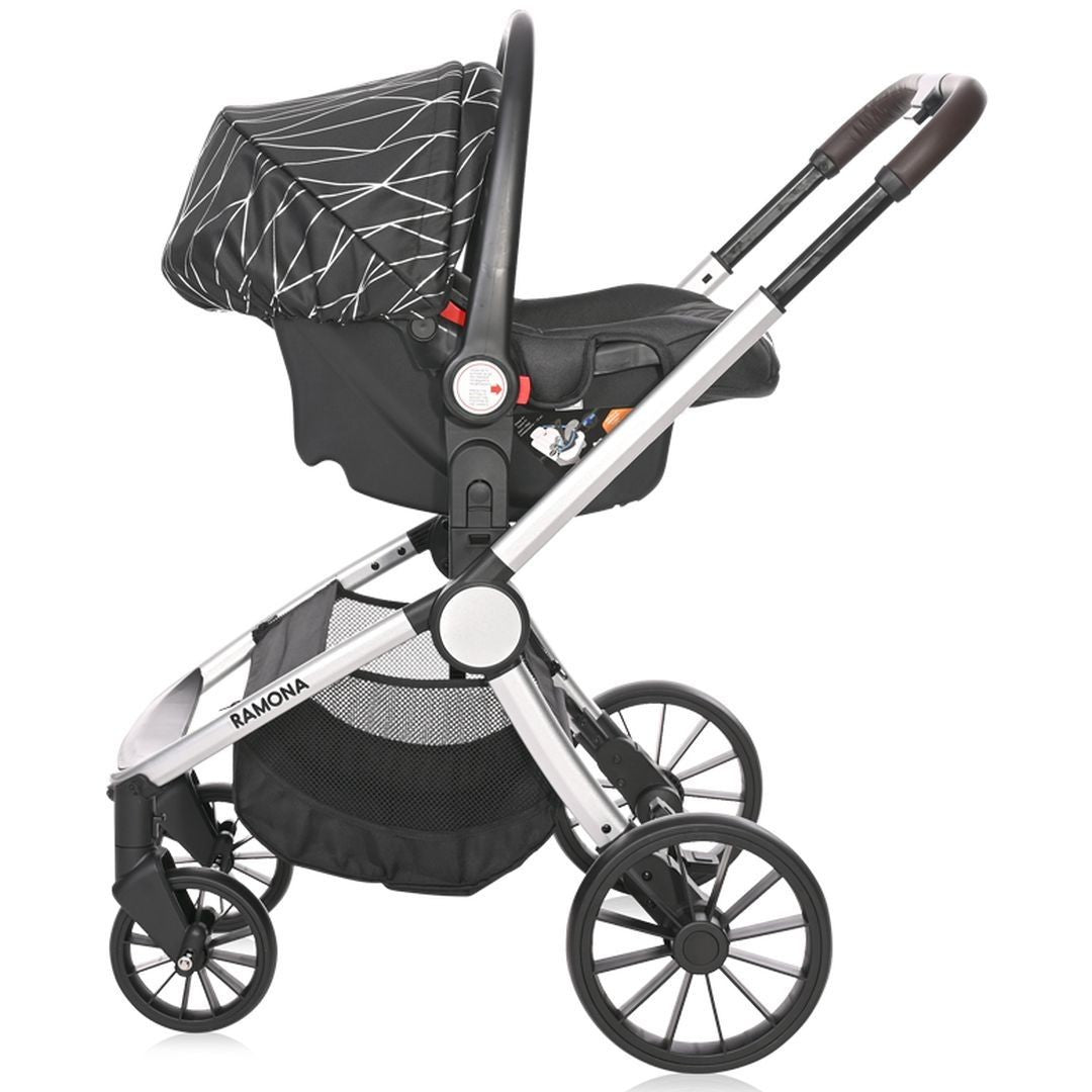 Carrito De Bebé Ramona Trío Capazo Duro Silver Stripe_4