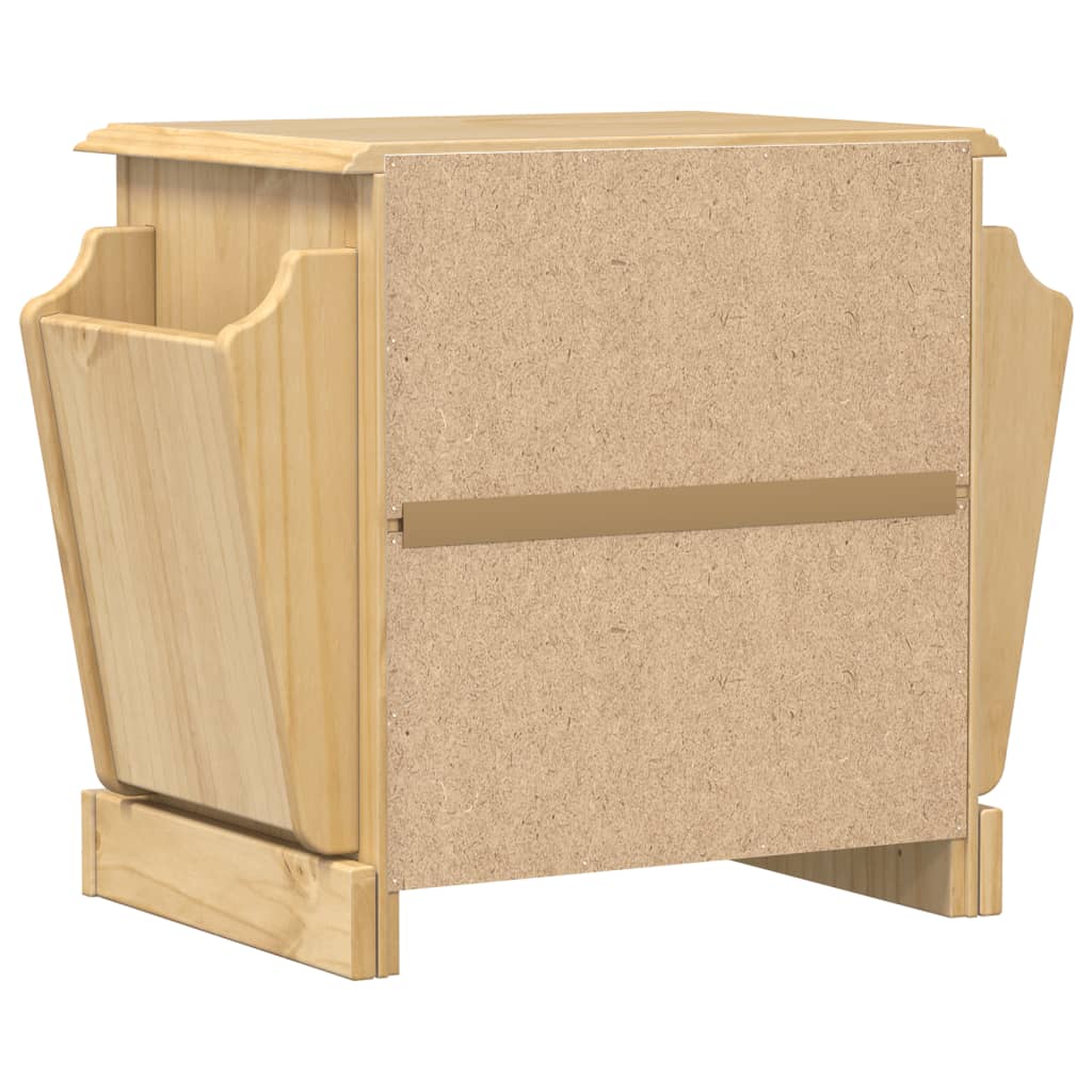 Mesita De Noche Corona Madera Maciza De Pino 45x35x47,5 Cm_4