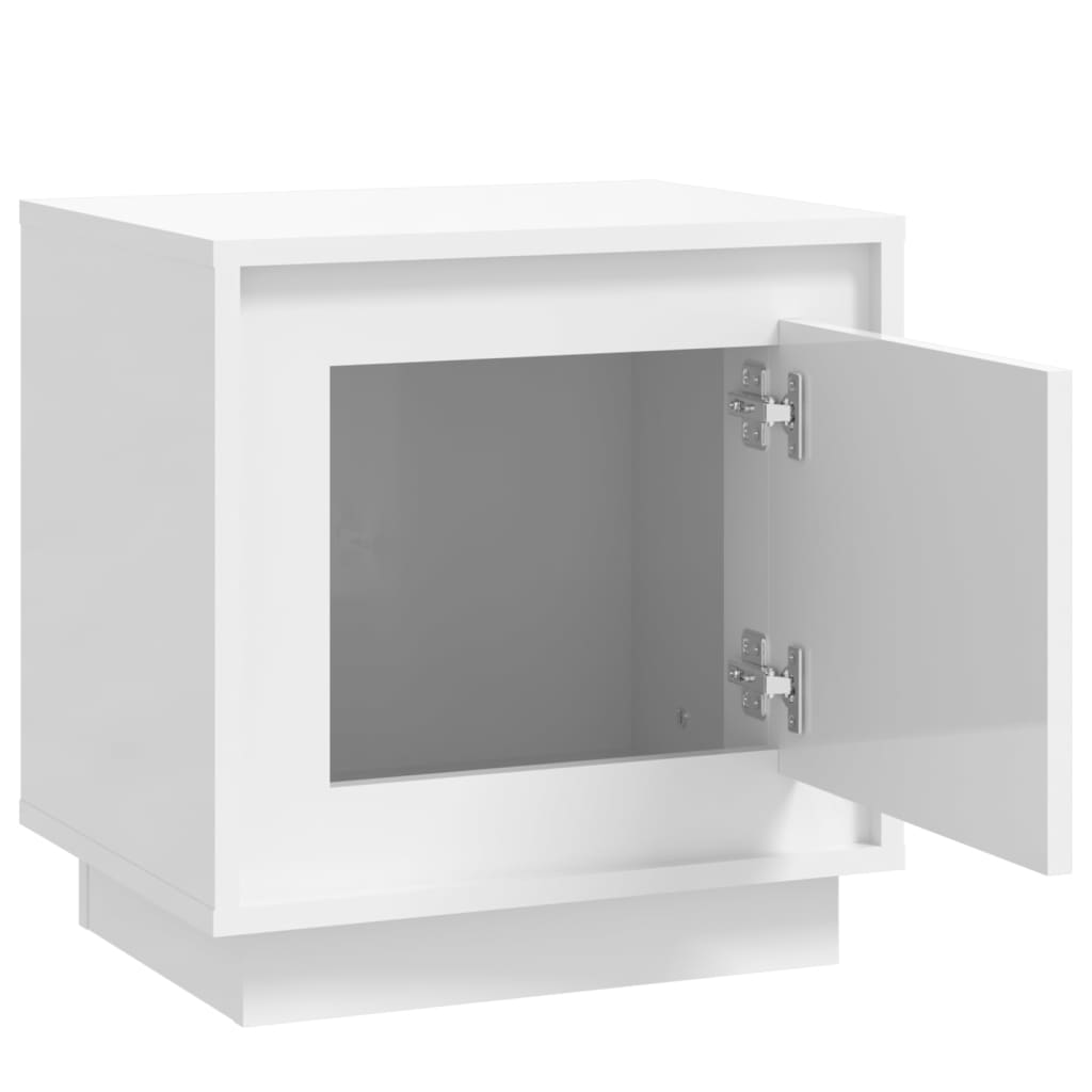 Mesitas De Noche 2 Uds Madera Blanco Brillante 44x35x45 Cm_4