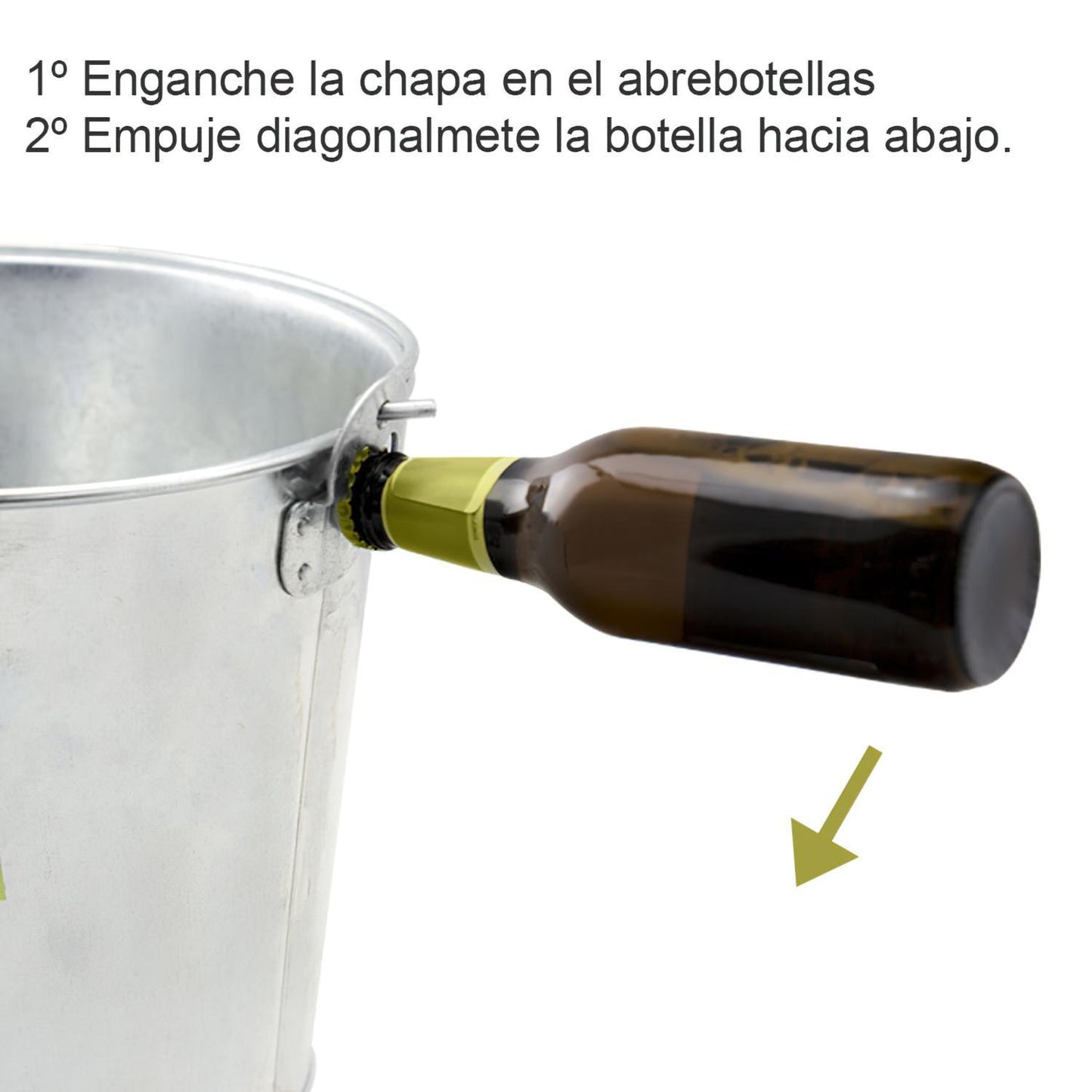 Cubo Zinc Metal Galvanizado Multiusos 10 Litros 28 X 21.5 X 24 (alt.) Cm. Con Abre Botellas